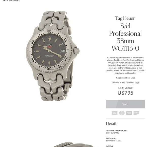 Tag Heuer S/el Professional 38mm WG1113-0 - Picture 6 of 8